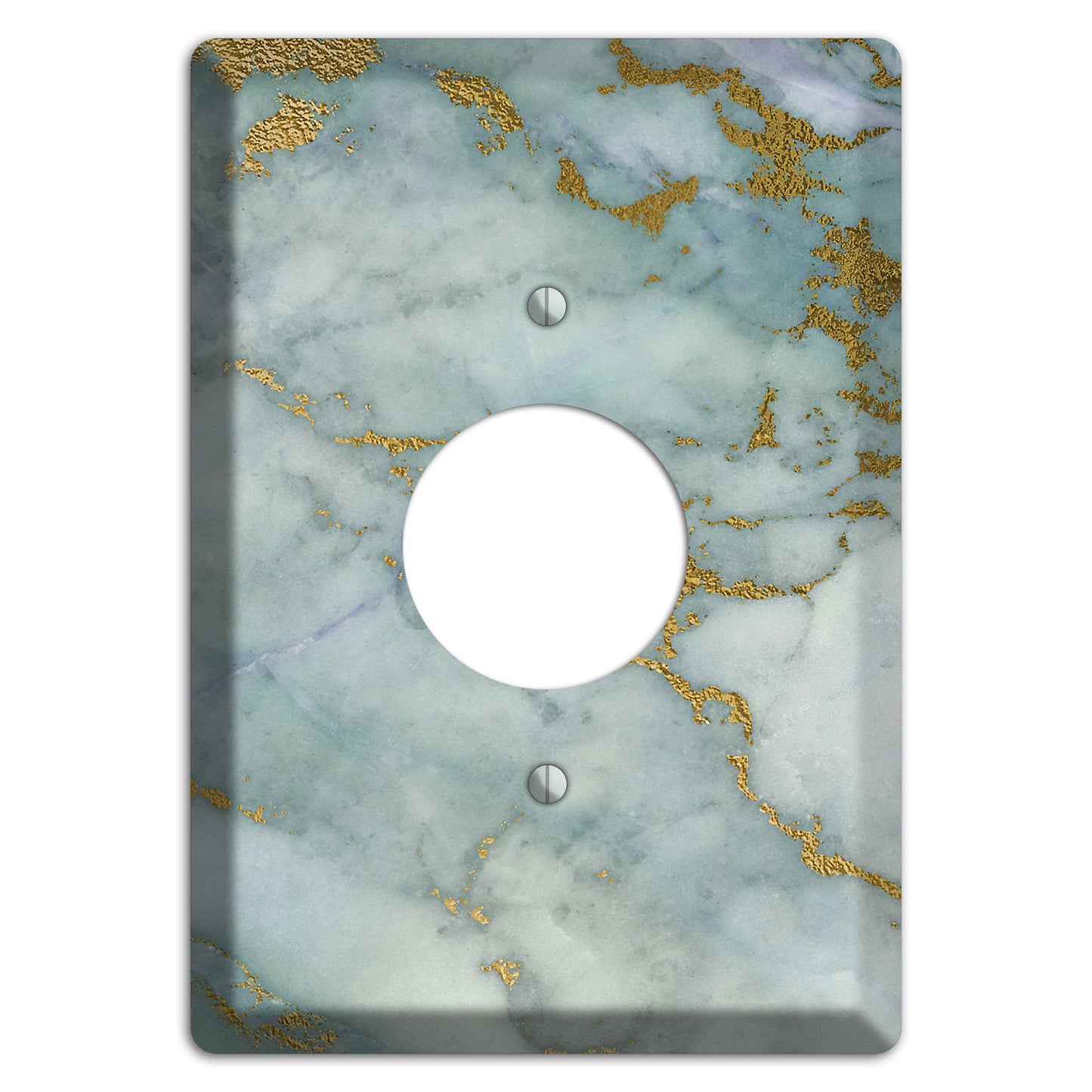 Tower Gray Marble Single Receptacle Wallplate