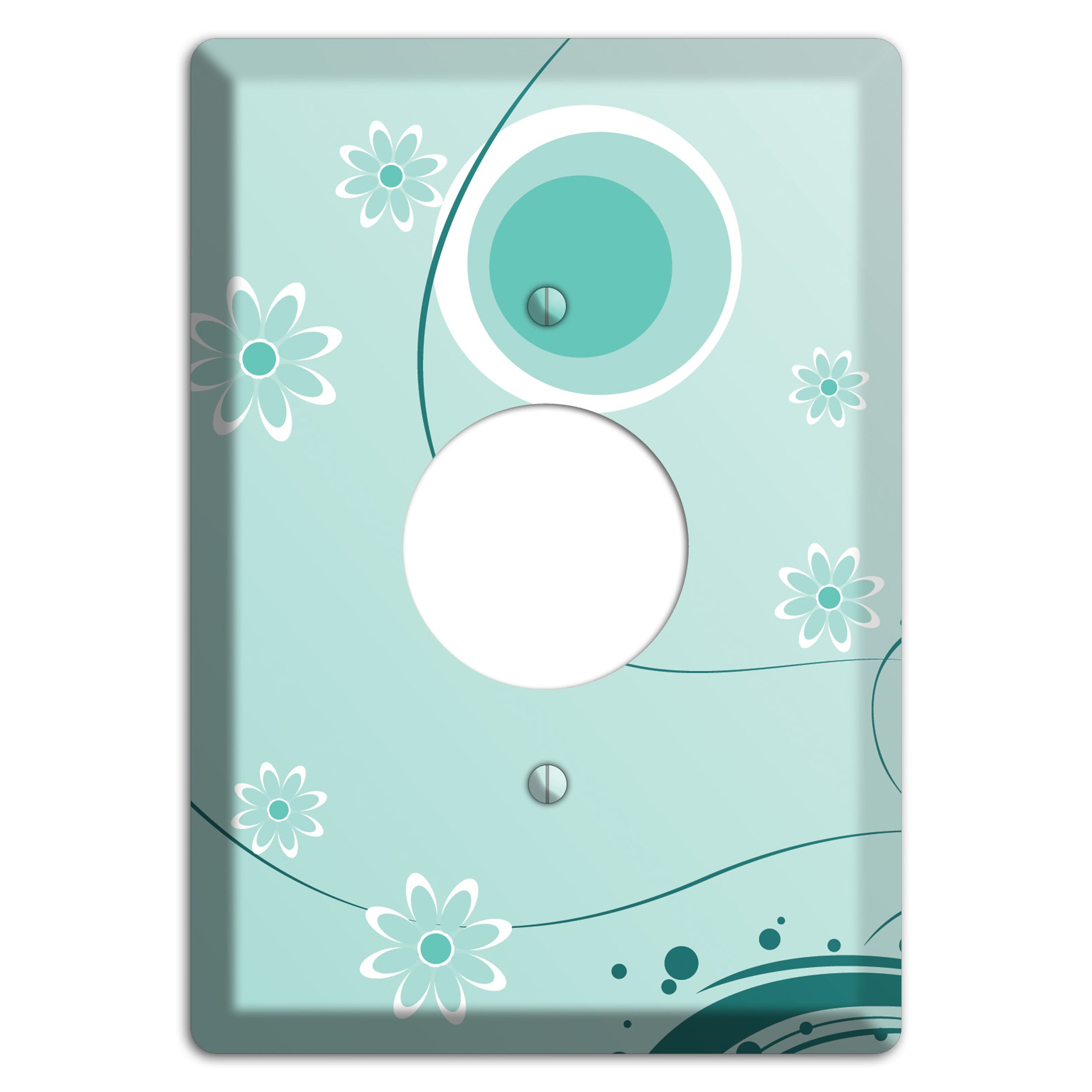 Light Green Floral Single Receptacle Wallplate