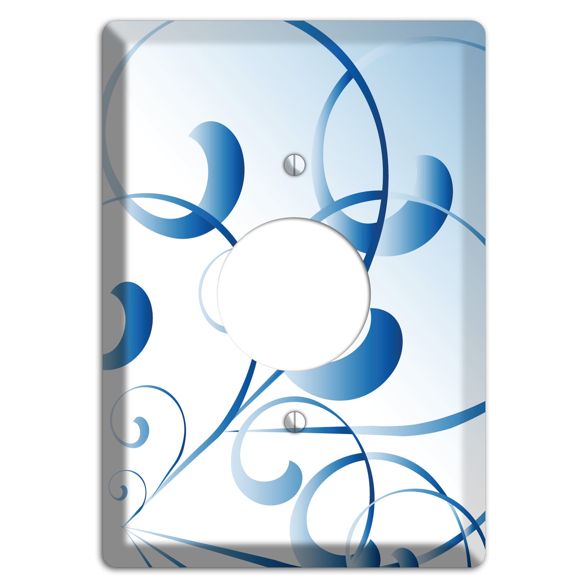 Blue Swoop Single Receptacle Wallplate