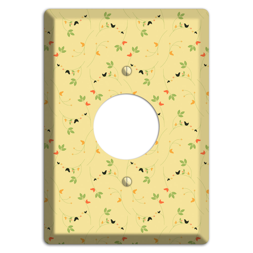 Tiny Yellow Flowers Single Receptacle Wallplate