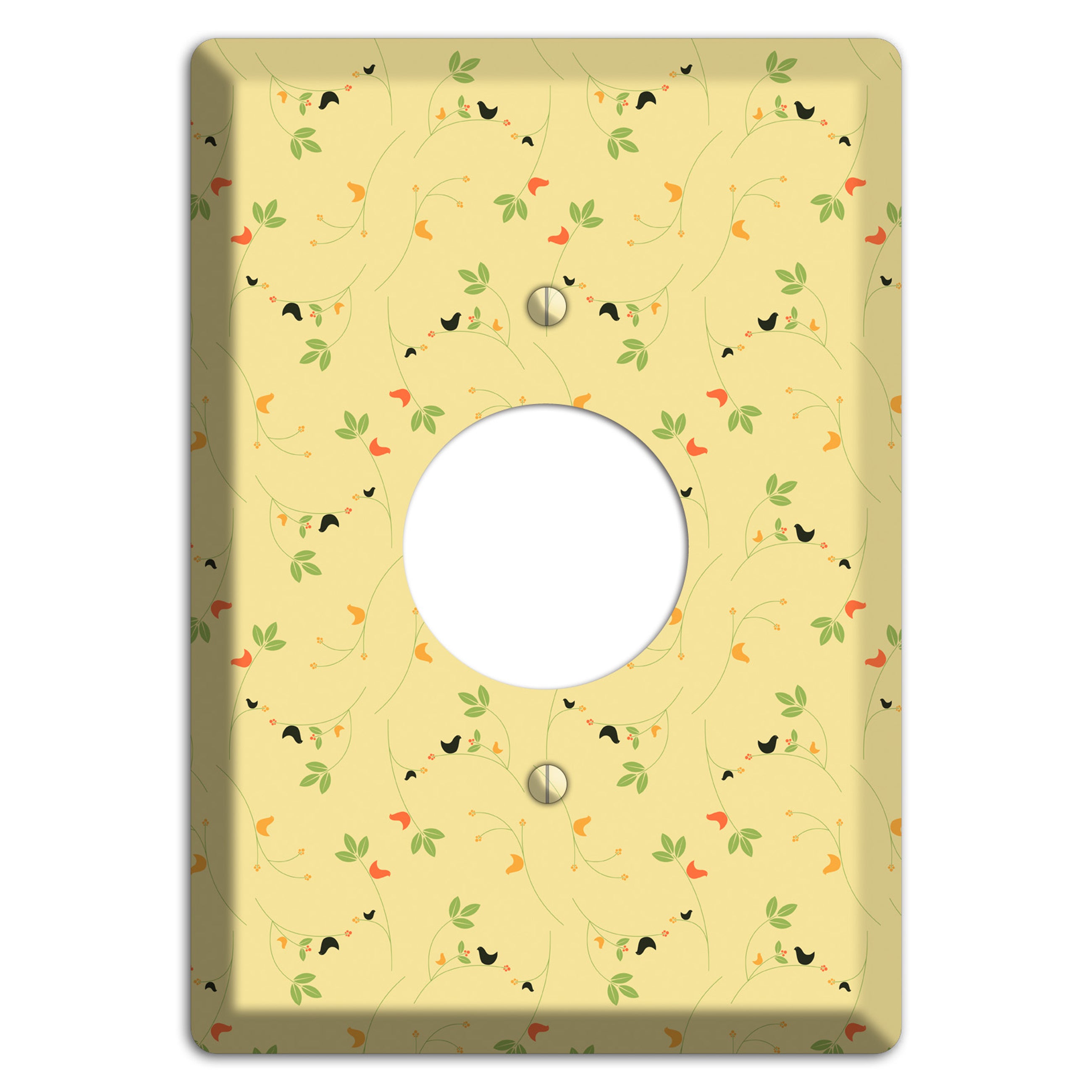 Tiny Yellow Flowers Single Receptacle Wallplate