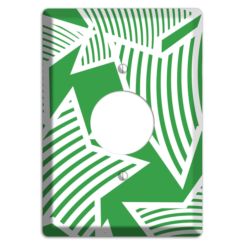 Green with Large White Stars Single Receptacle Wallplate