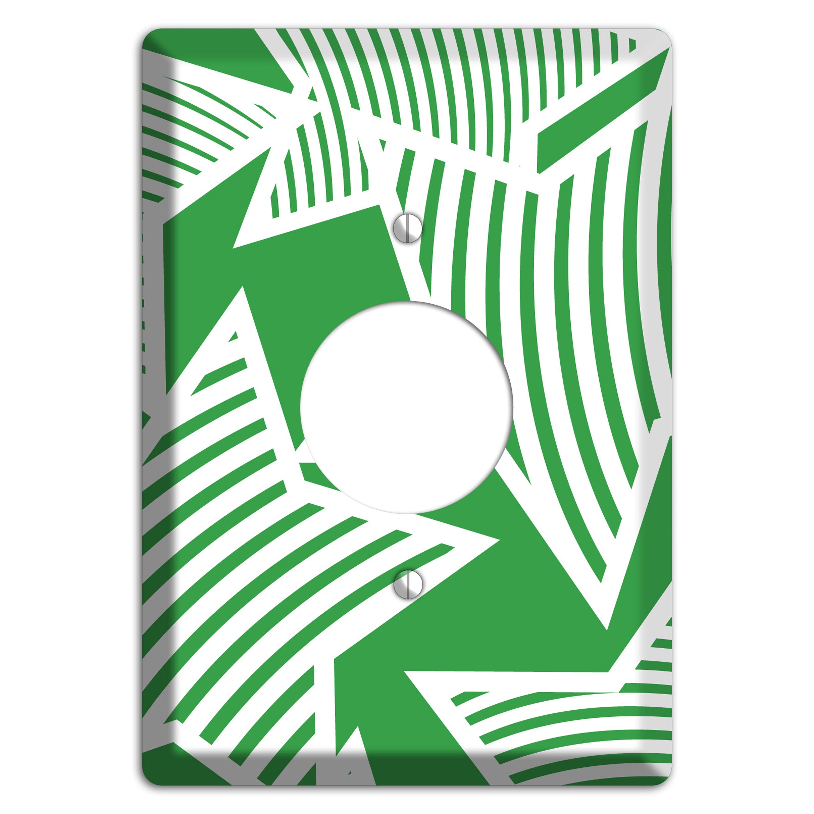 Green with Large White Stars Single Receptacle Wallplate