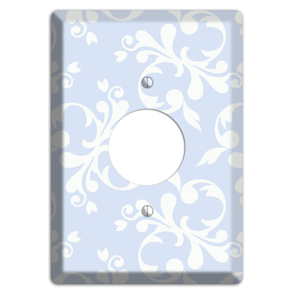 Light Blue Victorian Toile Single Receptacle Wallplate