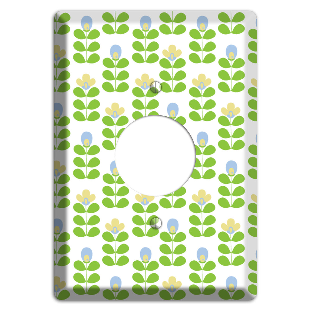 Green Deco Floral Half Drop Single Receptacle Wallplate