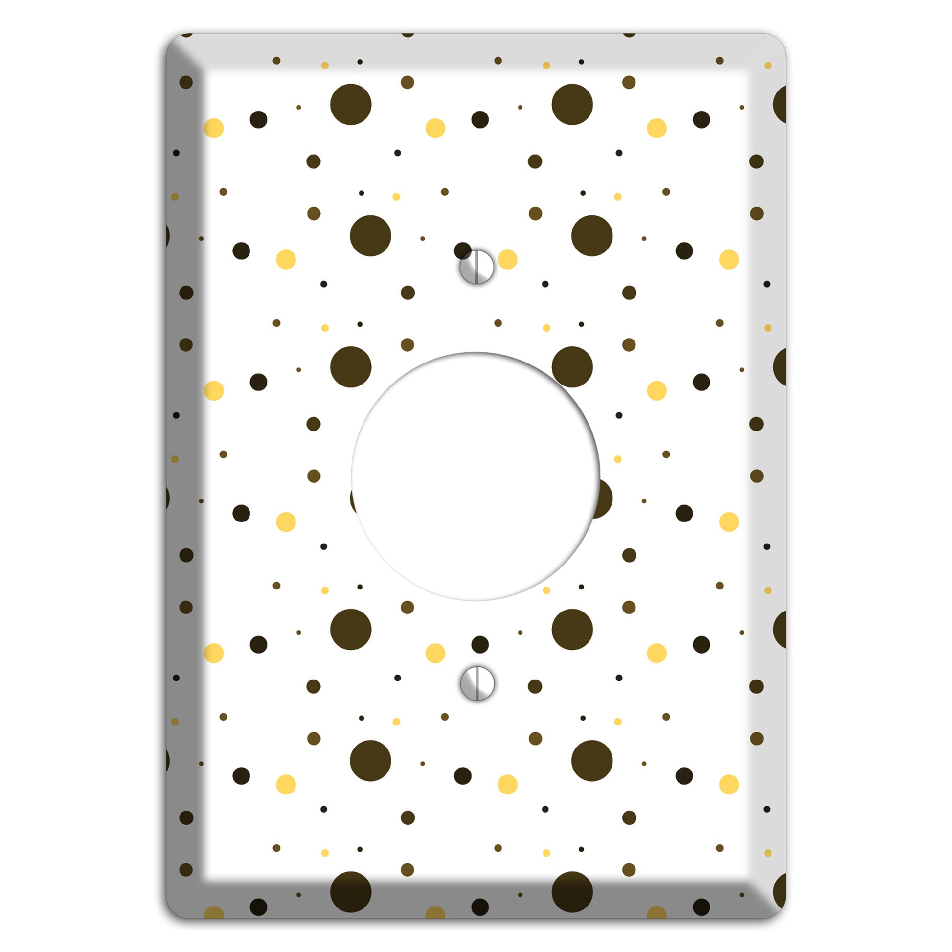 White with Black and Yellow Tiny Dots Single Receptacle Wallplate