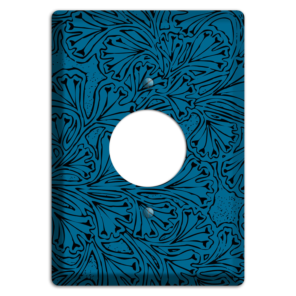 Deco Blue Interlocking Floral Single Receptacle Wallplate