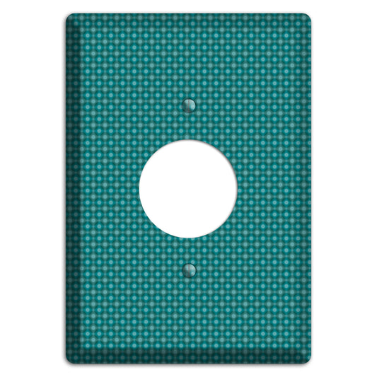 Multi Turquoise Checkered Concentric Circles Single Receptacle Wallplate