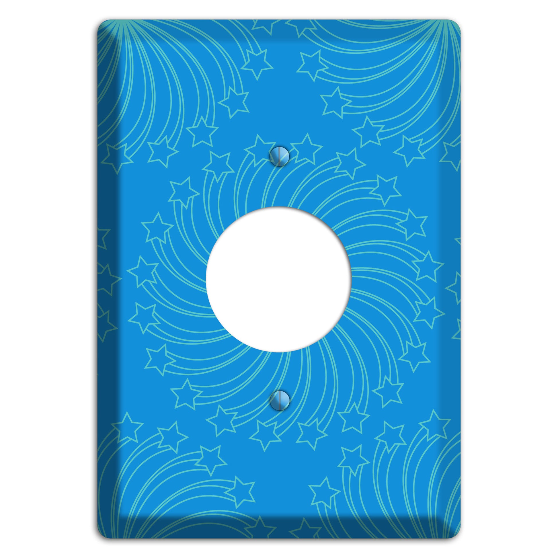Multi Blue Star Swirl Single Receptacle Wallplate