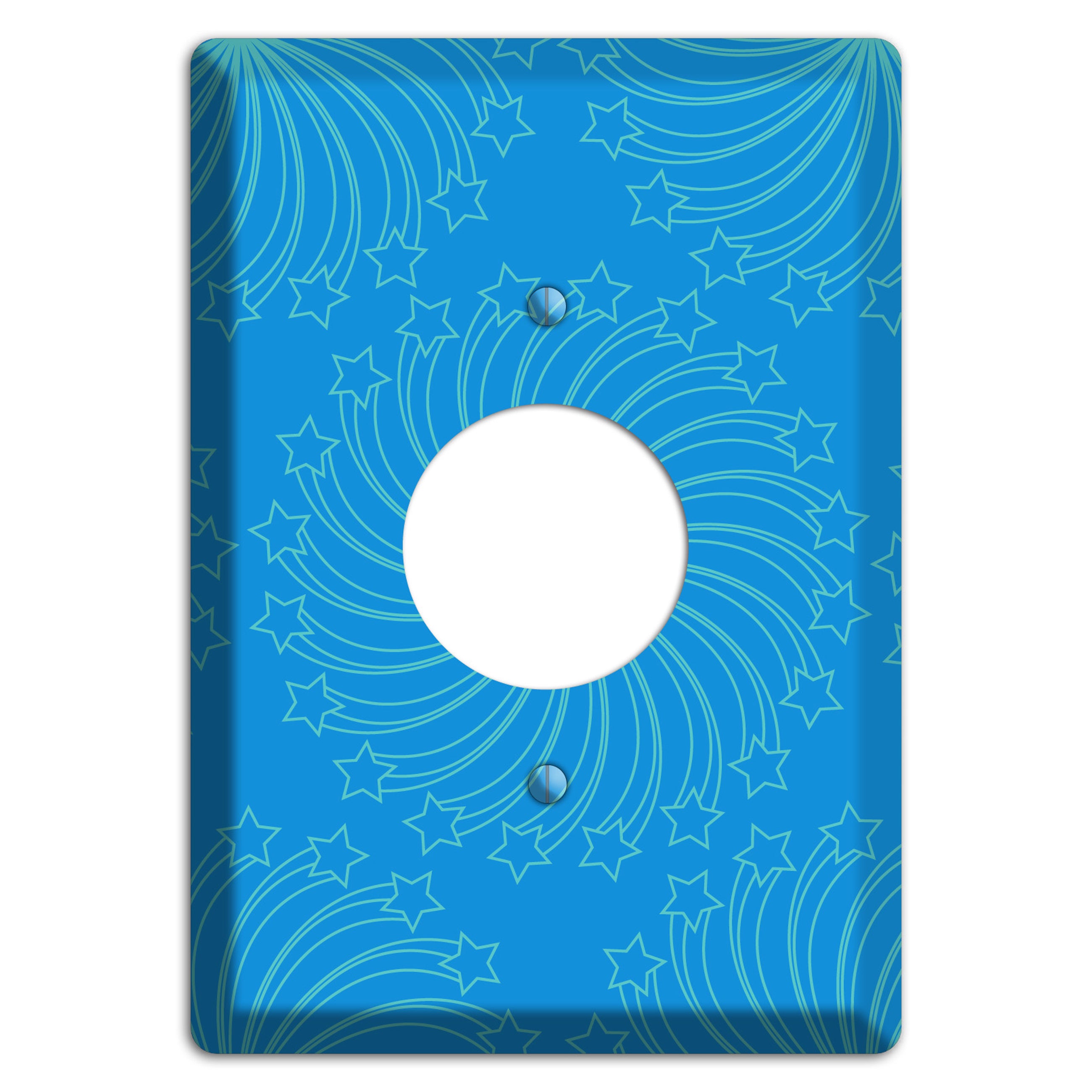Multi Blue Star Swirl Single Receptacle Wallplate