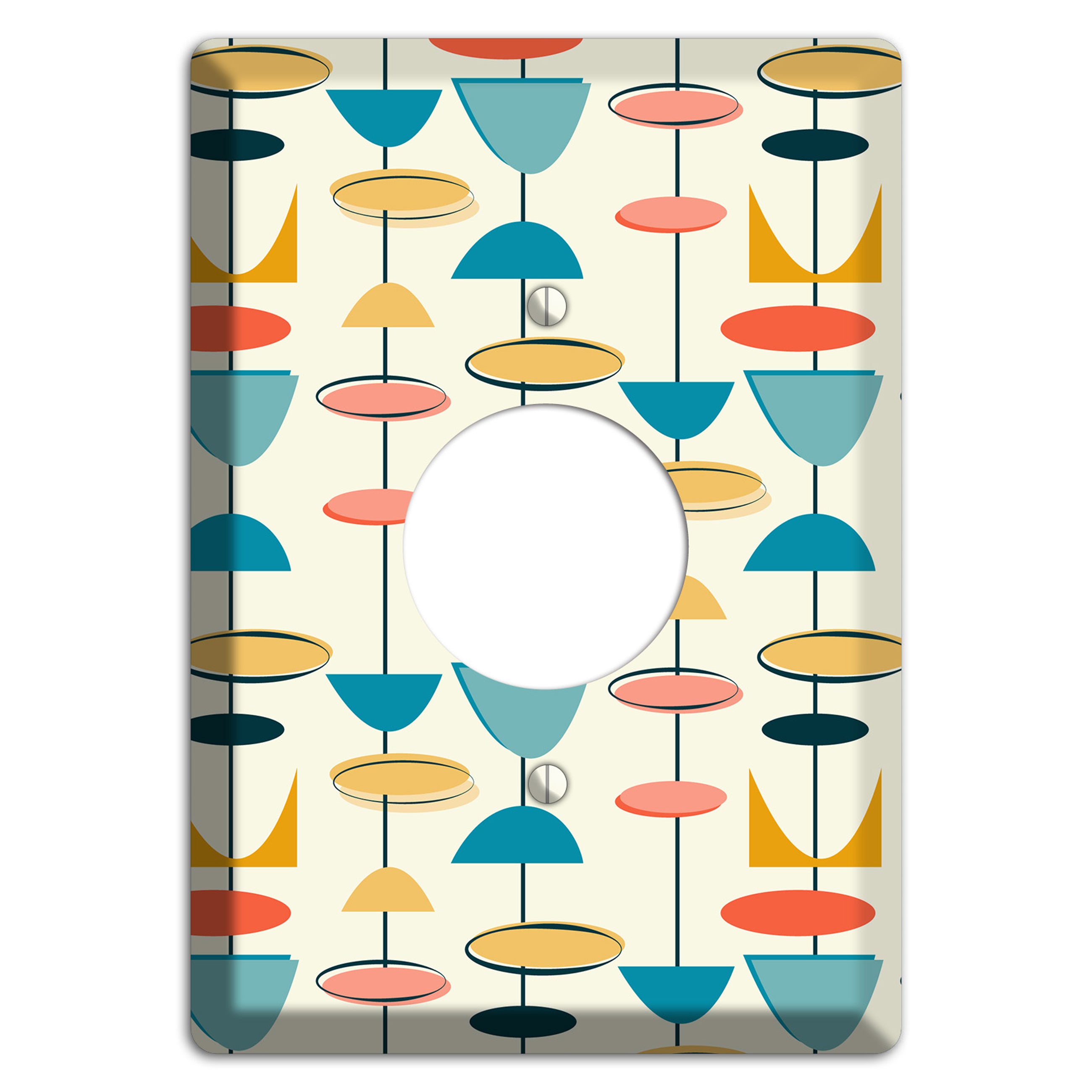 Retro Shapes Single Receptacle Wallplate