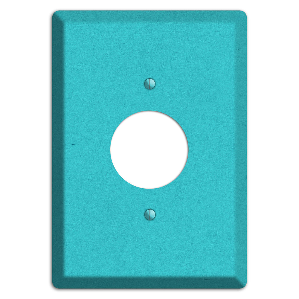Medium Turquoise Kraft Single Receptacle Wallplate