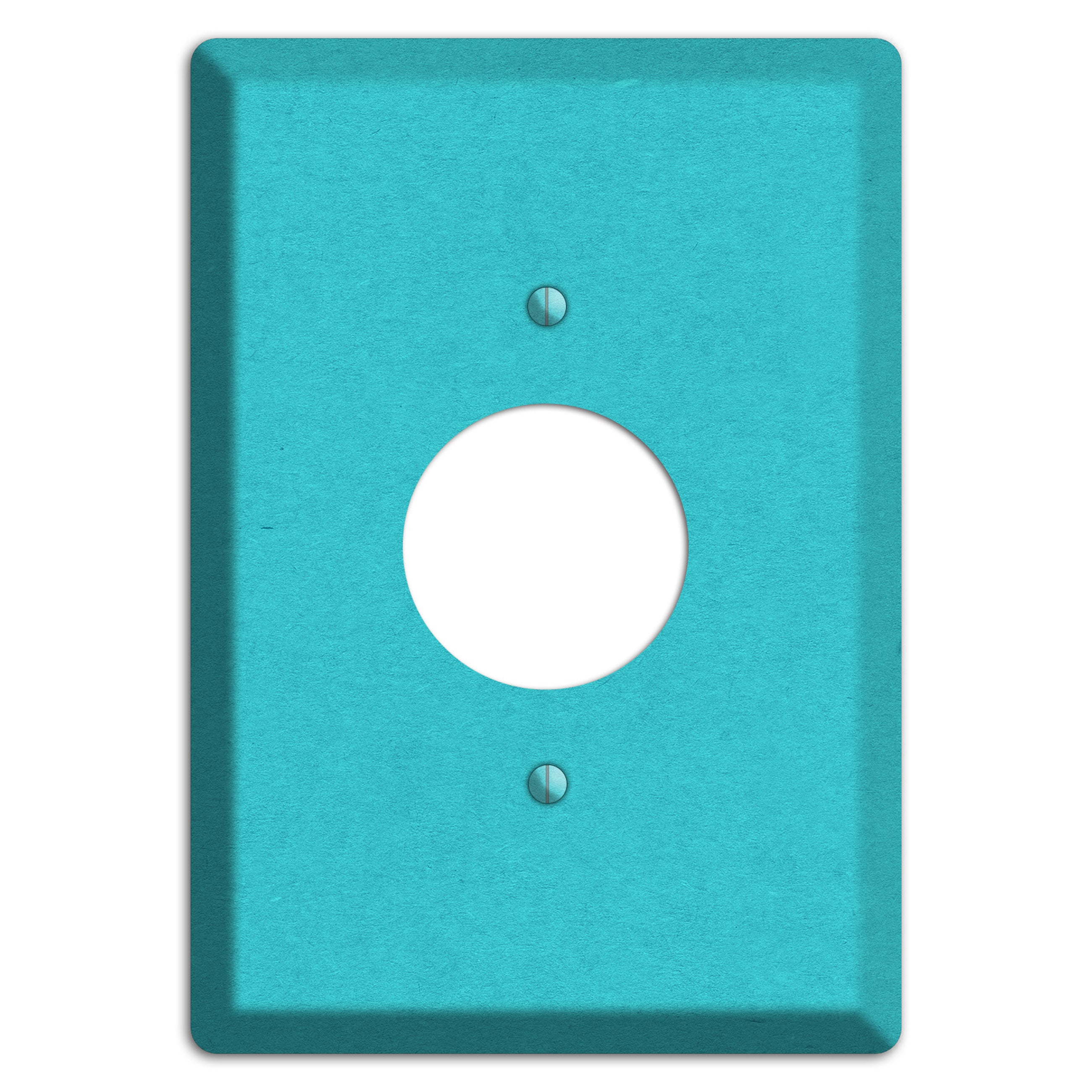 Medium Turquoise Kraft Single Receptacle Wallplate