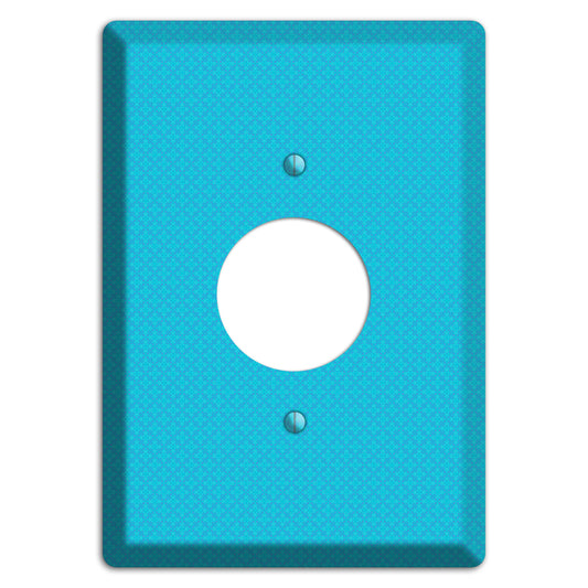 Turquoise Checkered Quatrefoil Single Receptacle Wallplate