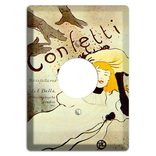 Confetti Vintage Poster Single Receptacle Wallplate
