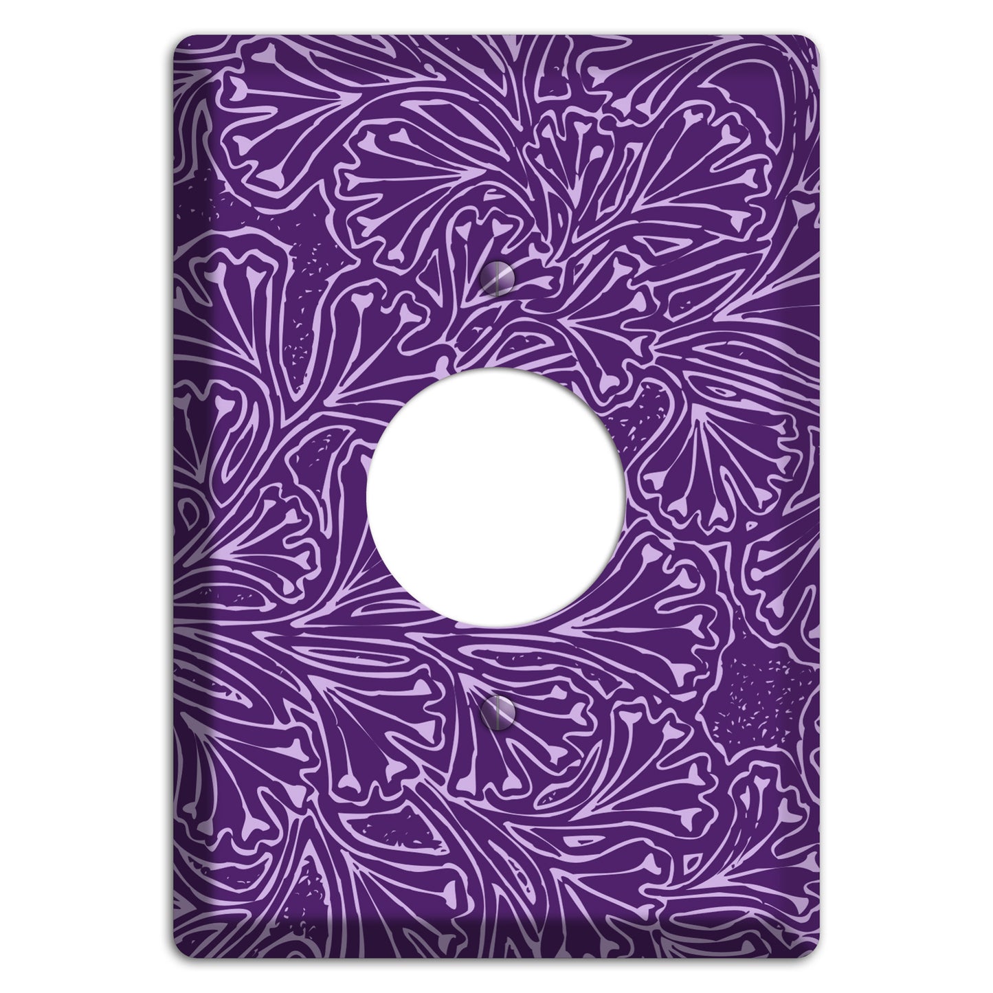 Deco Purple Interlocking Floral Single Receptacle Wallplate