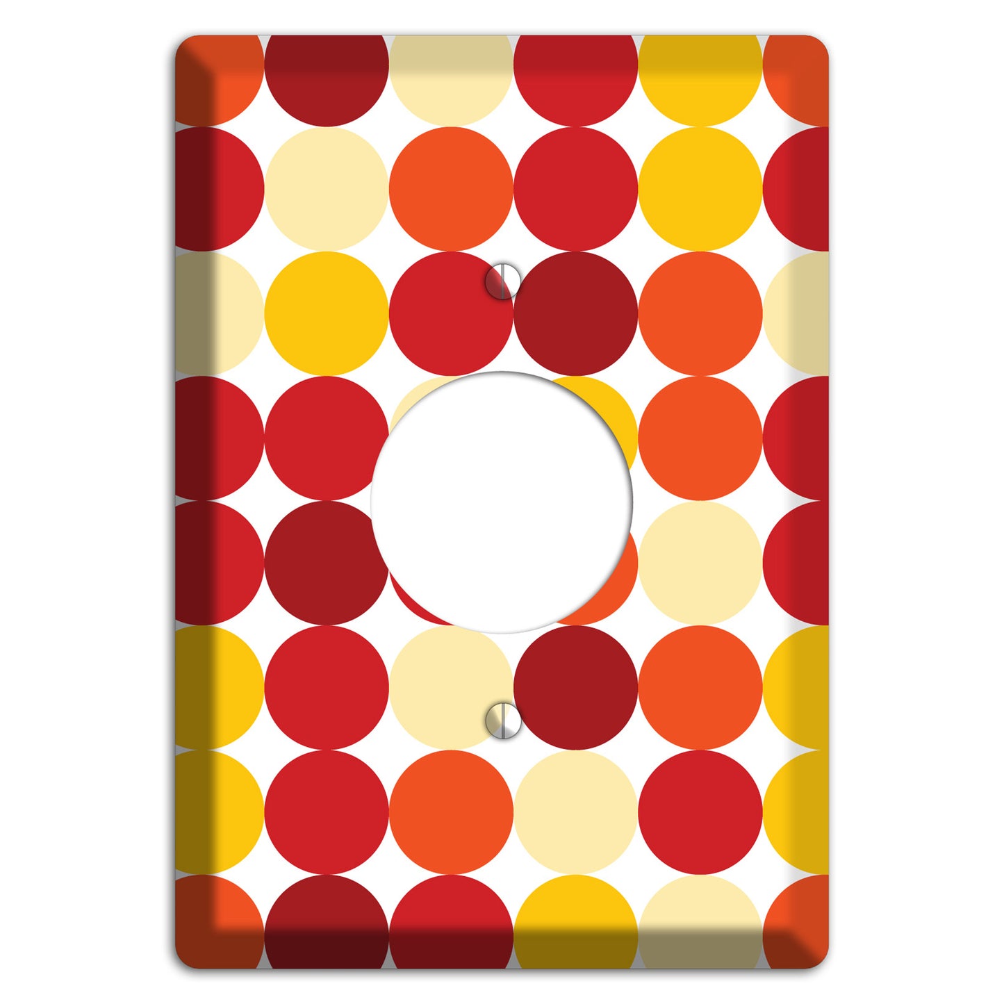 Multi Red and Beige Dots Single Receptacle Wallplate