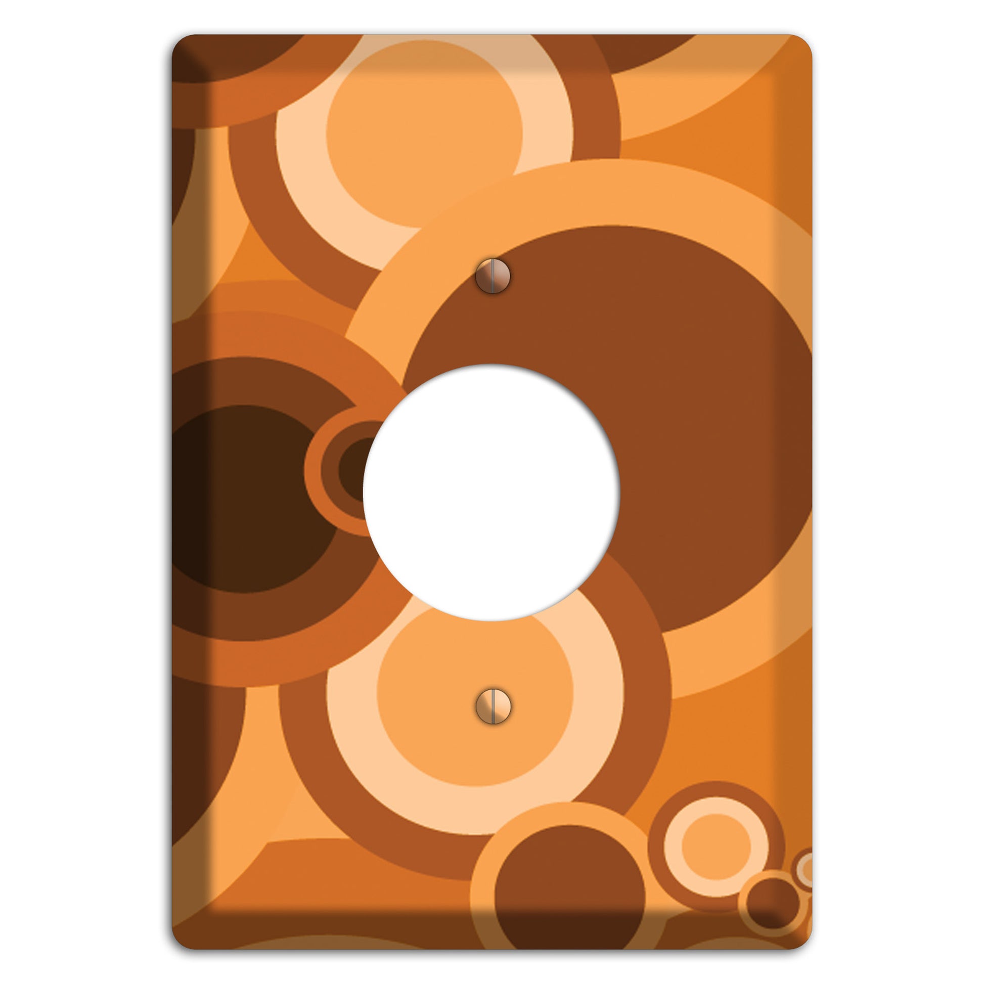 Burnt Orange Circles Single Receptacle Wallplate