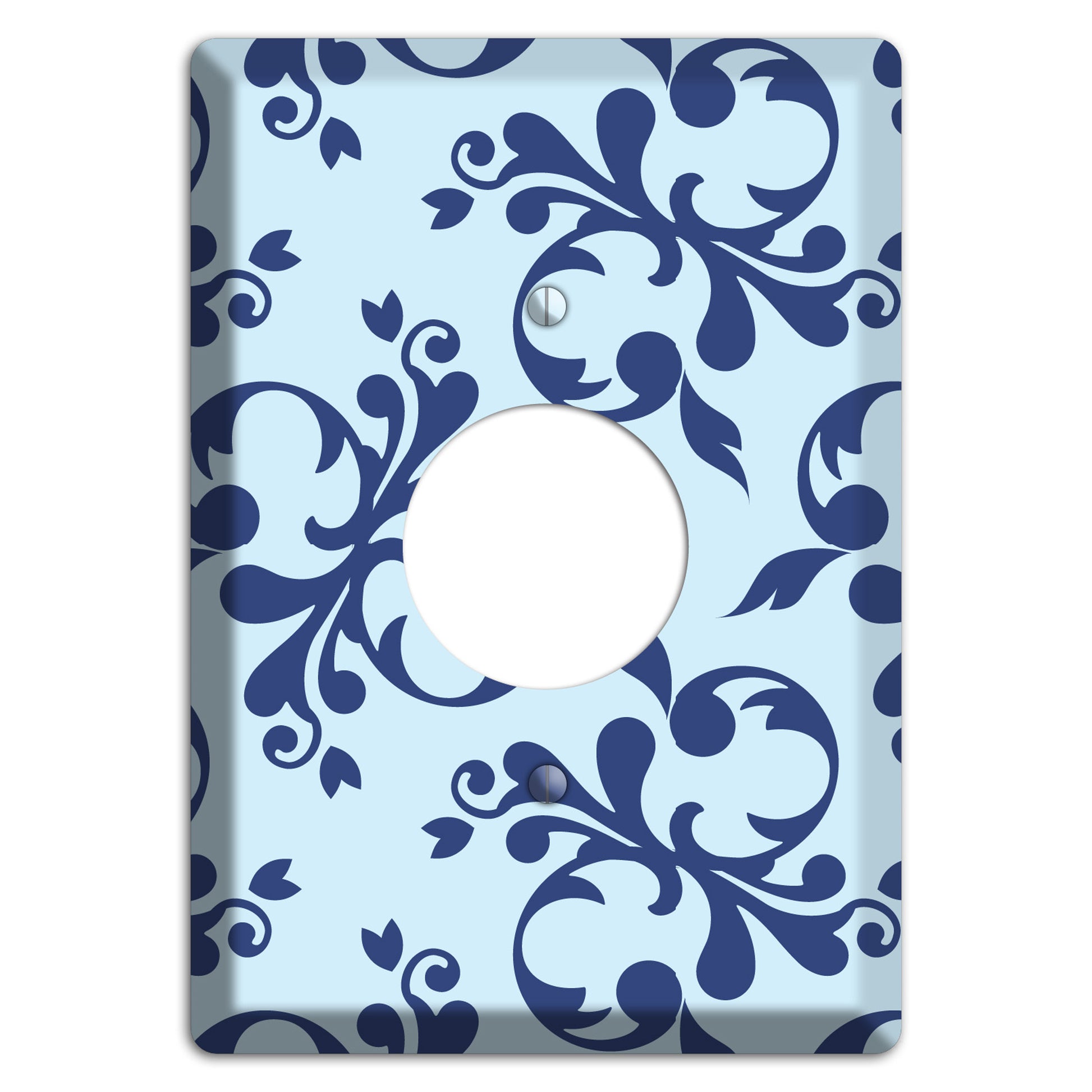 Blue Victorian Toile Single Receptacle Wallplate