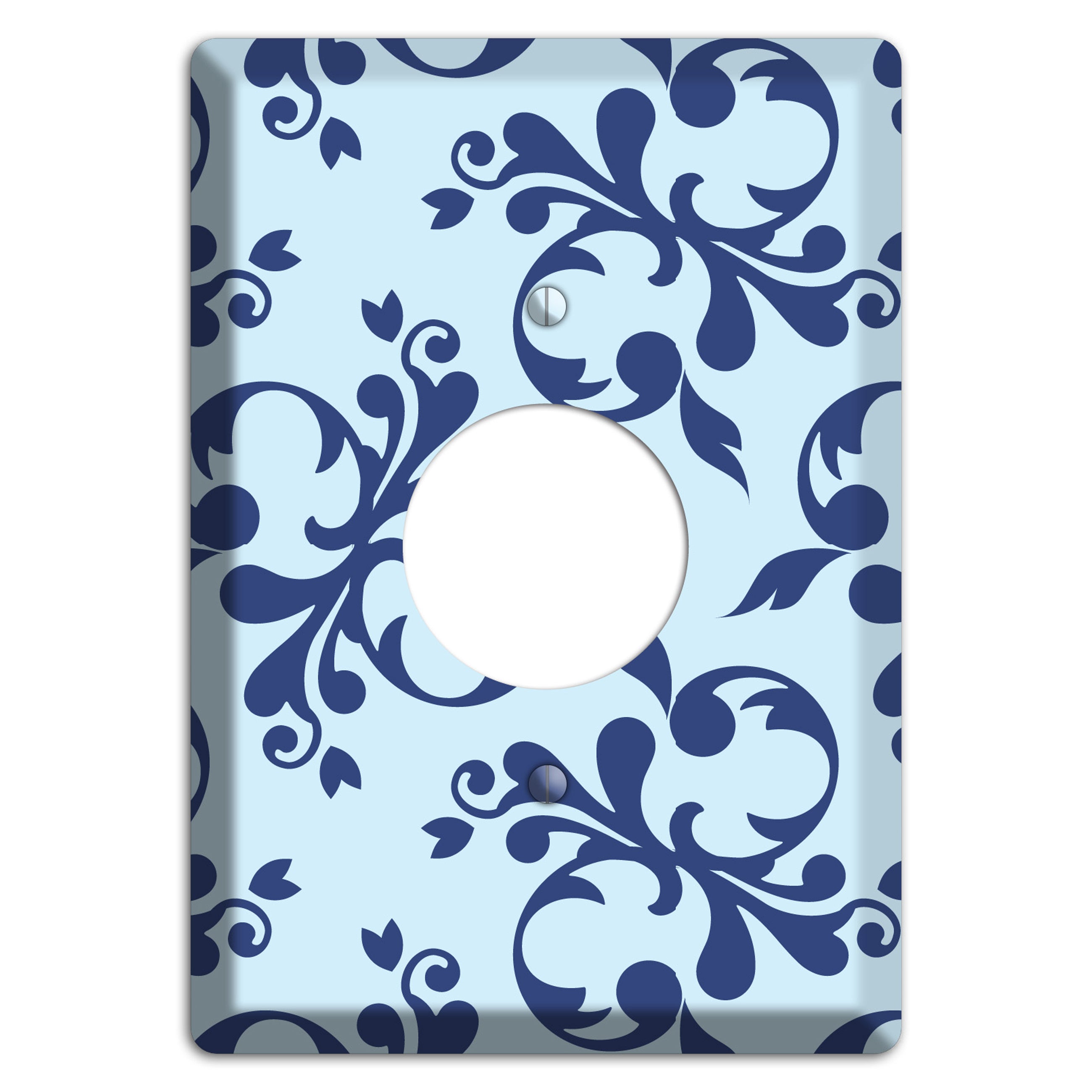 Blue Victorian Toile Single Receptacle Wallplate