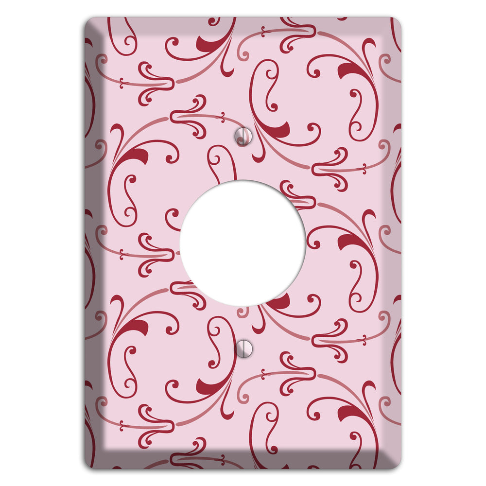 Pink Victorian Sprig Single Receptacle Wallplate