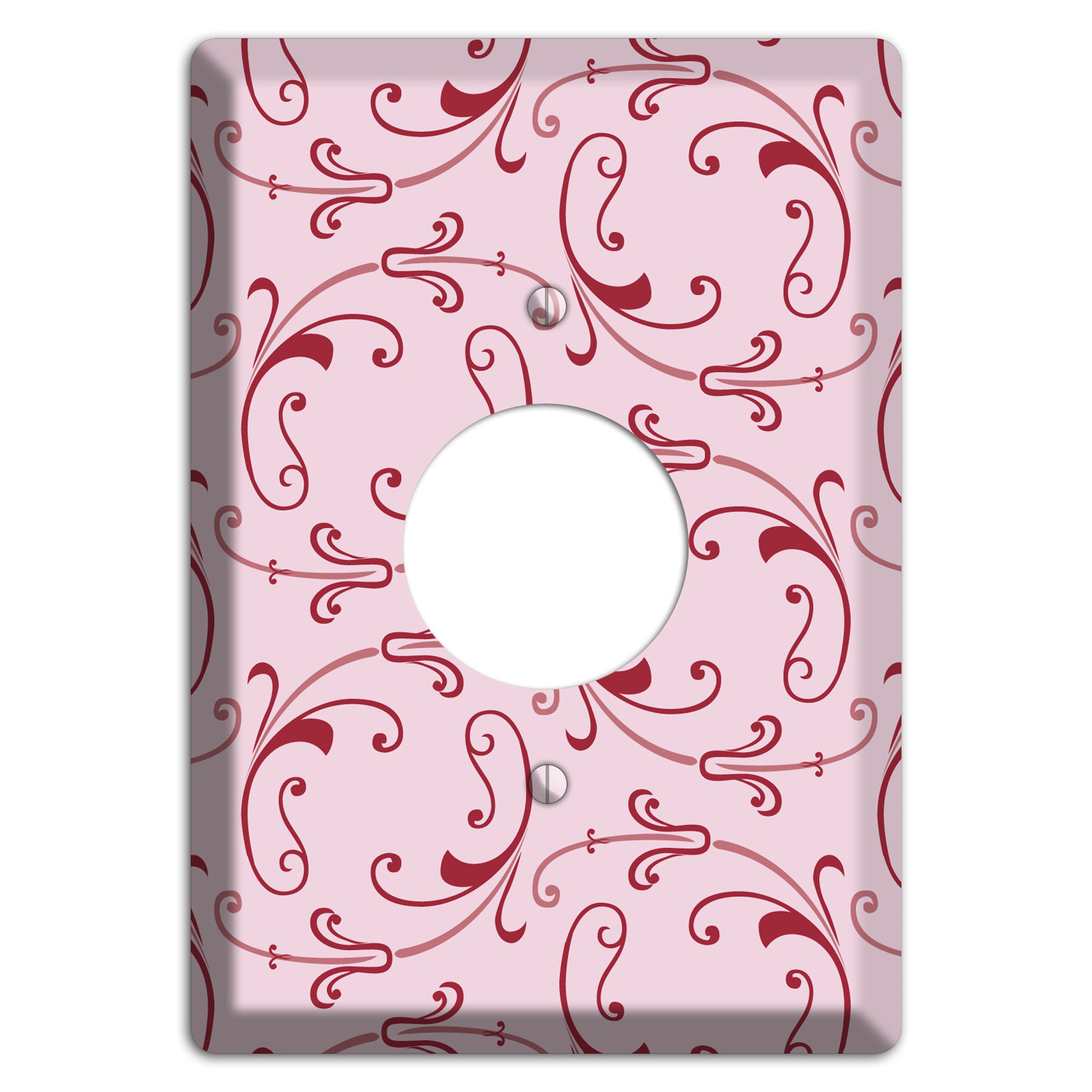 Pink Victorian Sprig Single Receptacle Wallplate