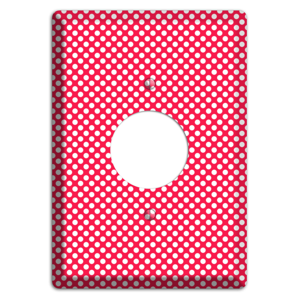 Fuschia with Pink Tiny Polka Dots Single Receptacle Wallplate