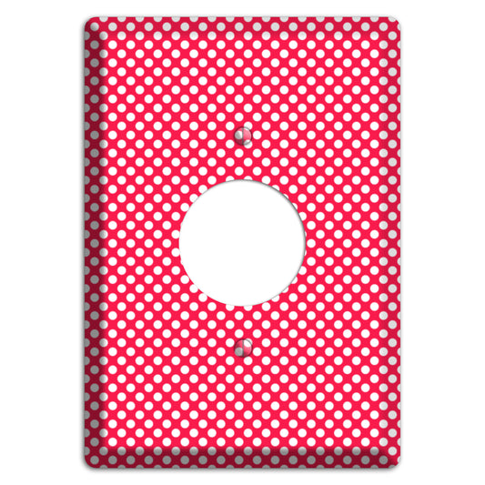 Fuschia with Pink Tiny Polka Dots Single Receptacle Wallplate