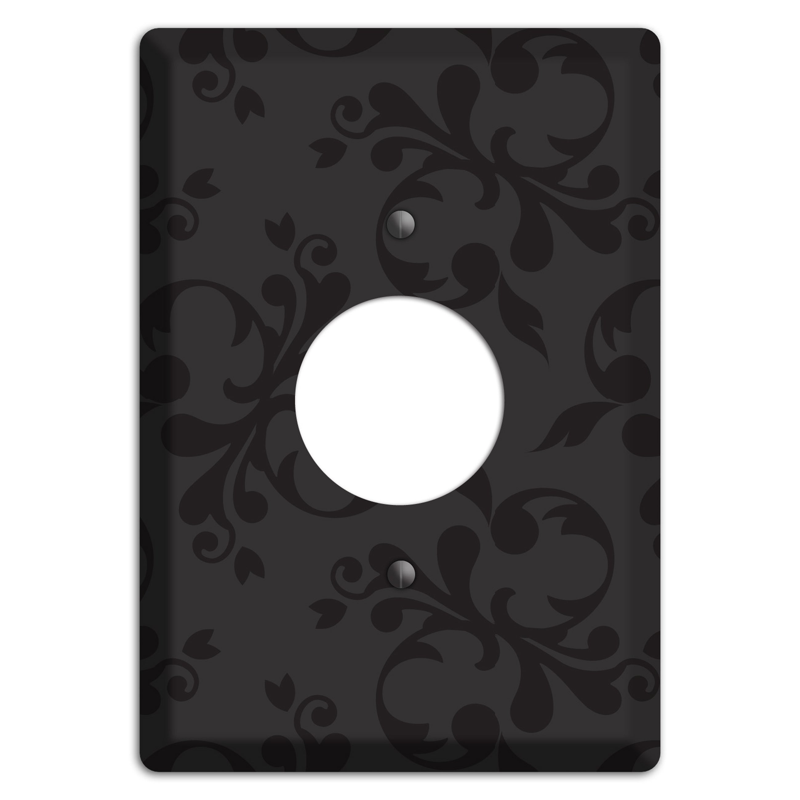 Black Victorian Toile Single Receptacle Wallplate