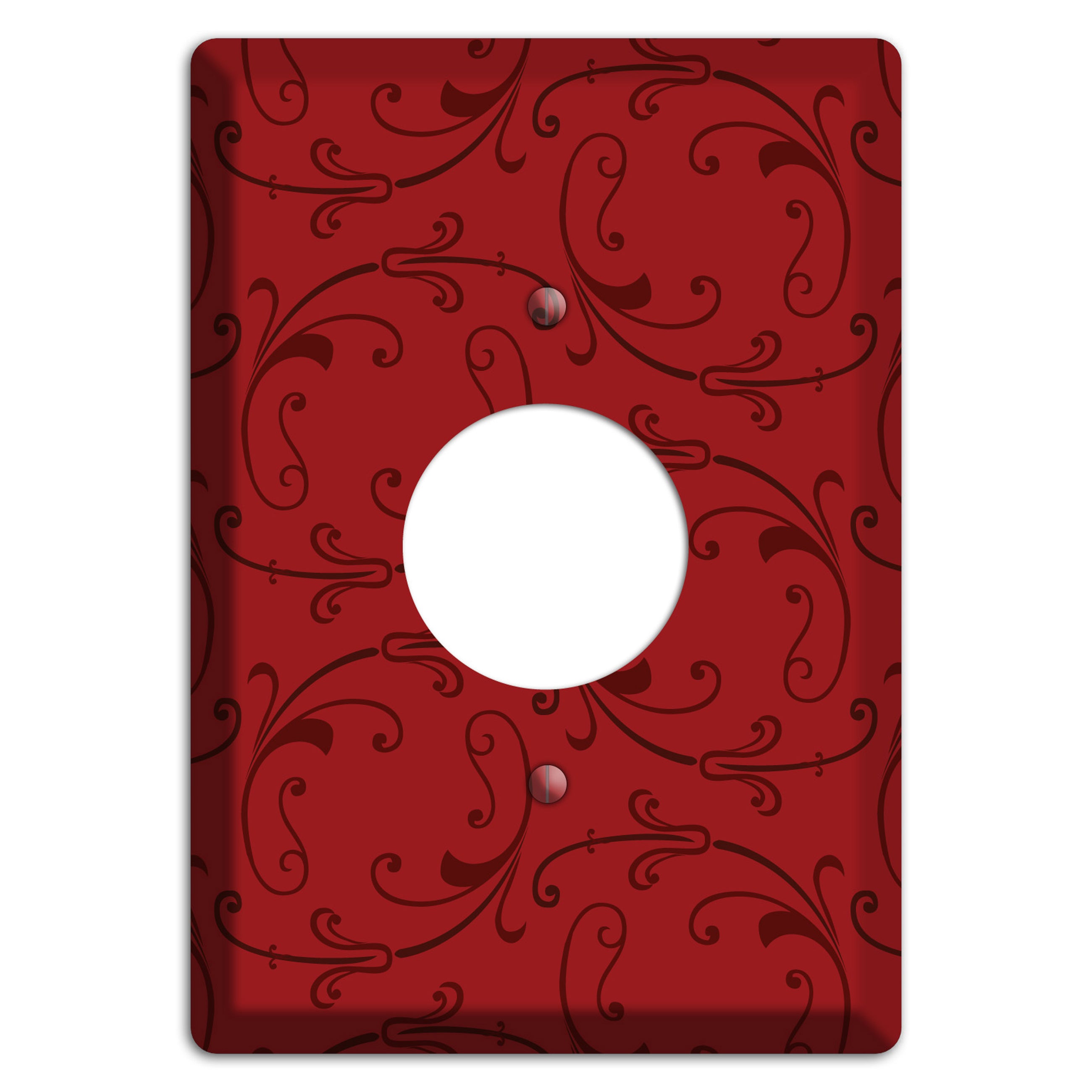 Red Victorian Sprig Single Receptacle Wallplate