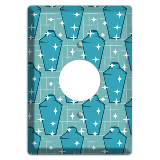 Blue and Teal Shaker Single Receptacle Wallplate