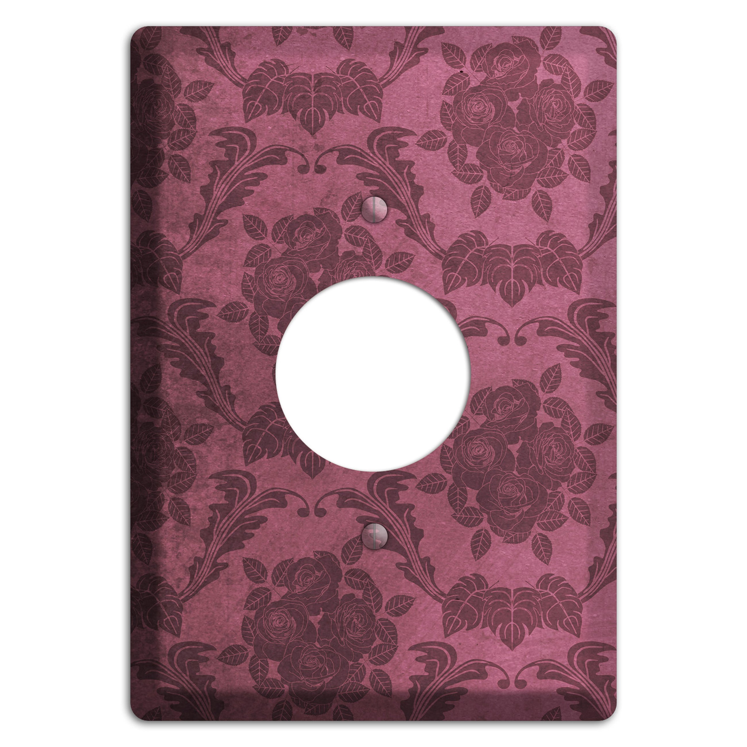 Turkish Rose Vintage Rose Damask Single Receptacle Wallplate