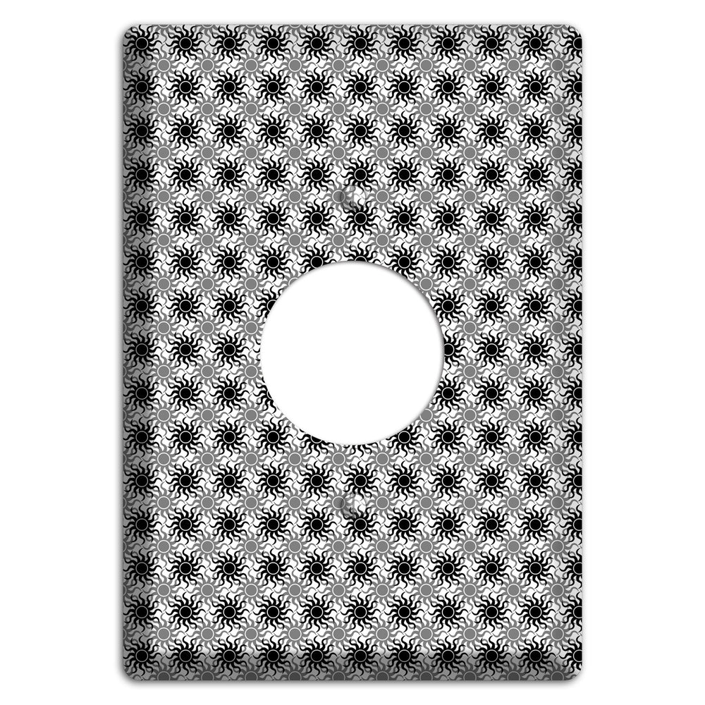 Black and Grey Sun Contour Single Receptacle Wallplate