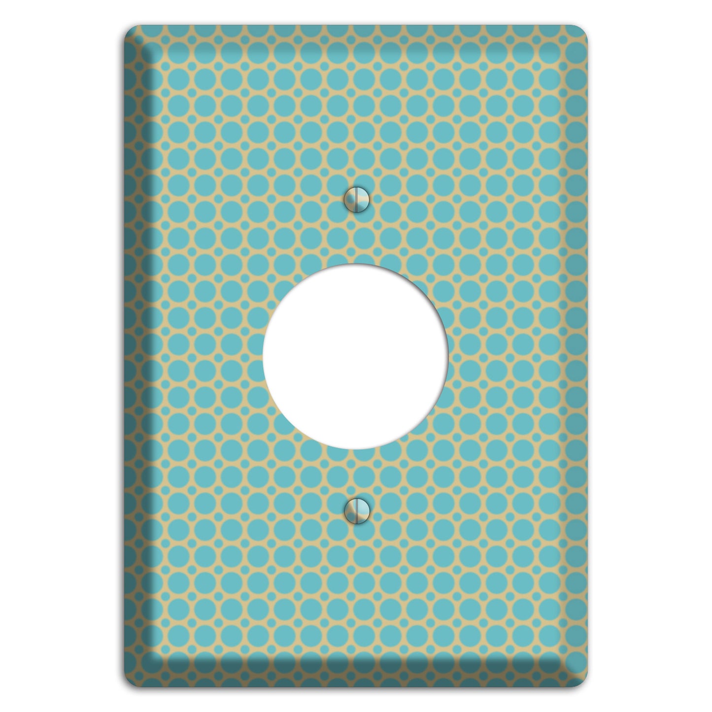 Dusty Blue Tiled Multi Small Dots Single Receptacle Wallplate