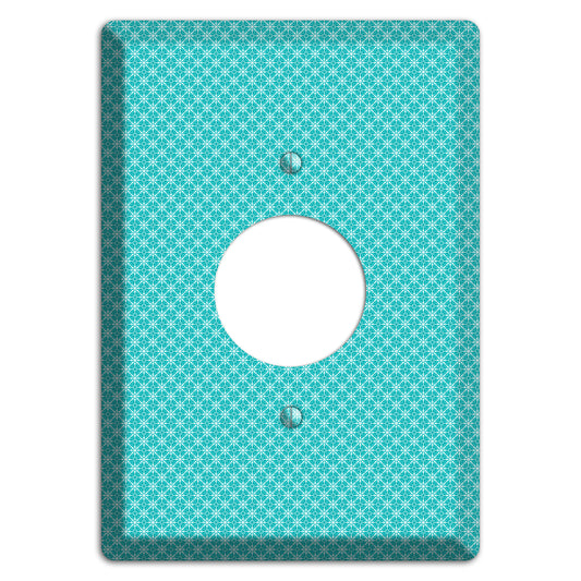 Turquoise Tiny Arabesque Single Receptacle Wallplate