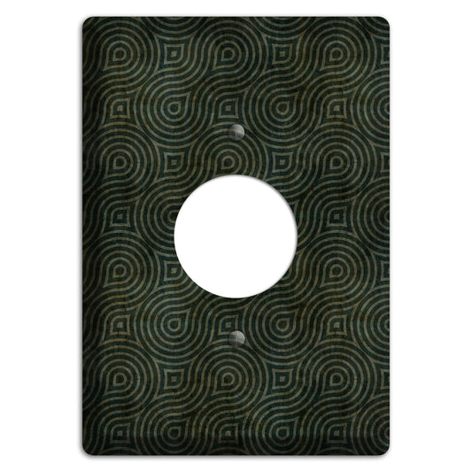 Green and Black Swirl Single Receptacle Wallplate