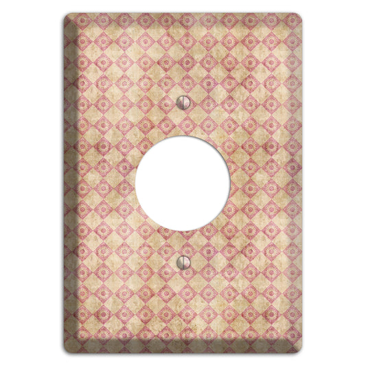 Red and Beige Diamond Circles Single Receptacle Wallplate