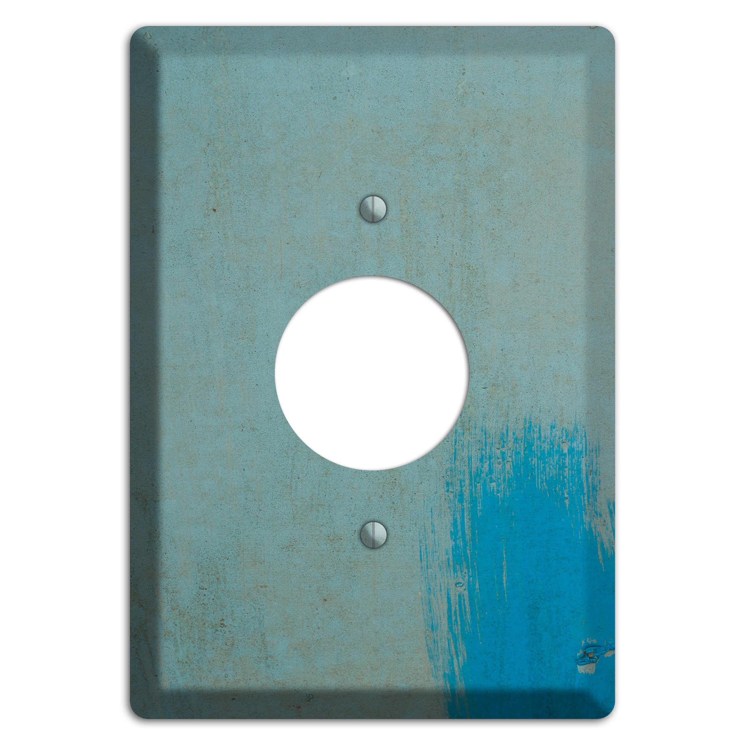 Blue Concrete Single Receptacle Wallplate