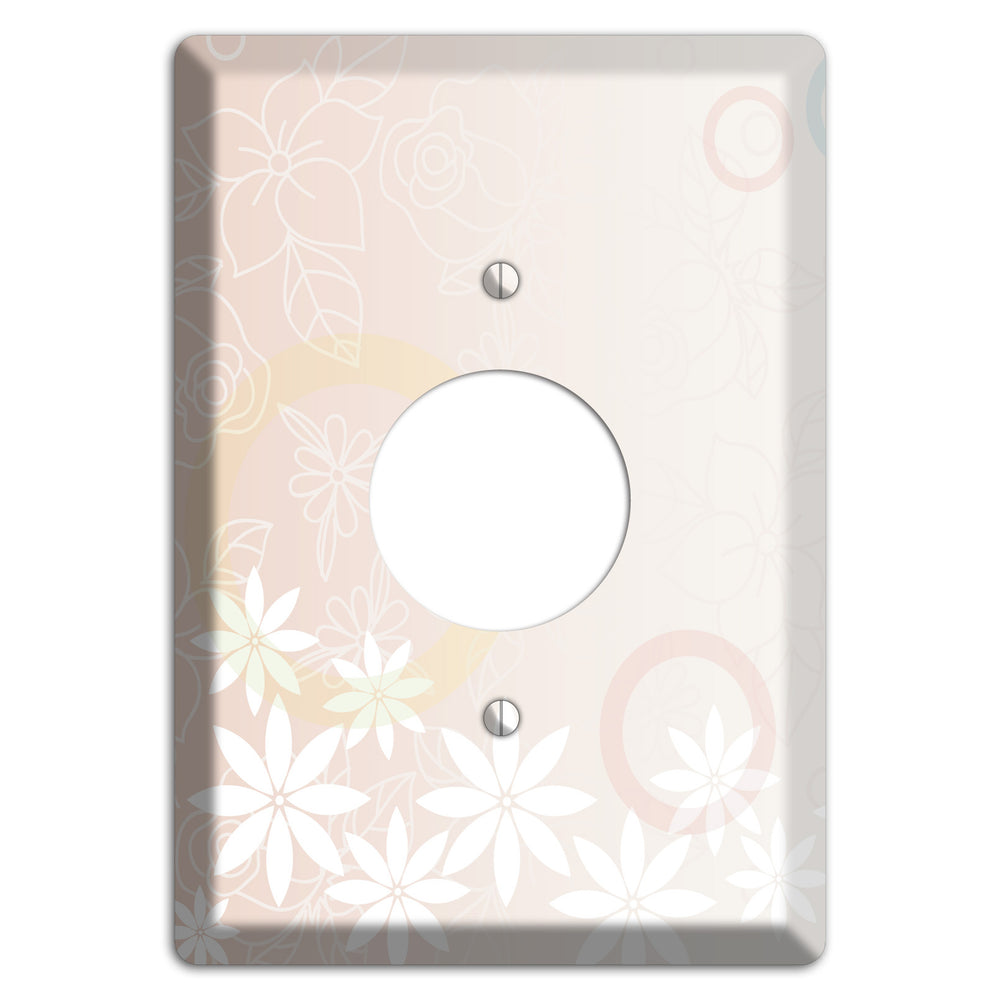 Mauve Floral Single Receptacle Wallplate