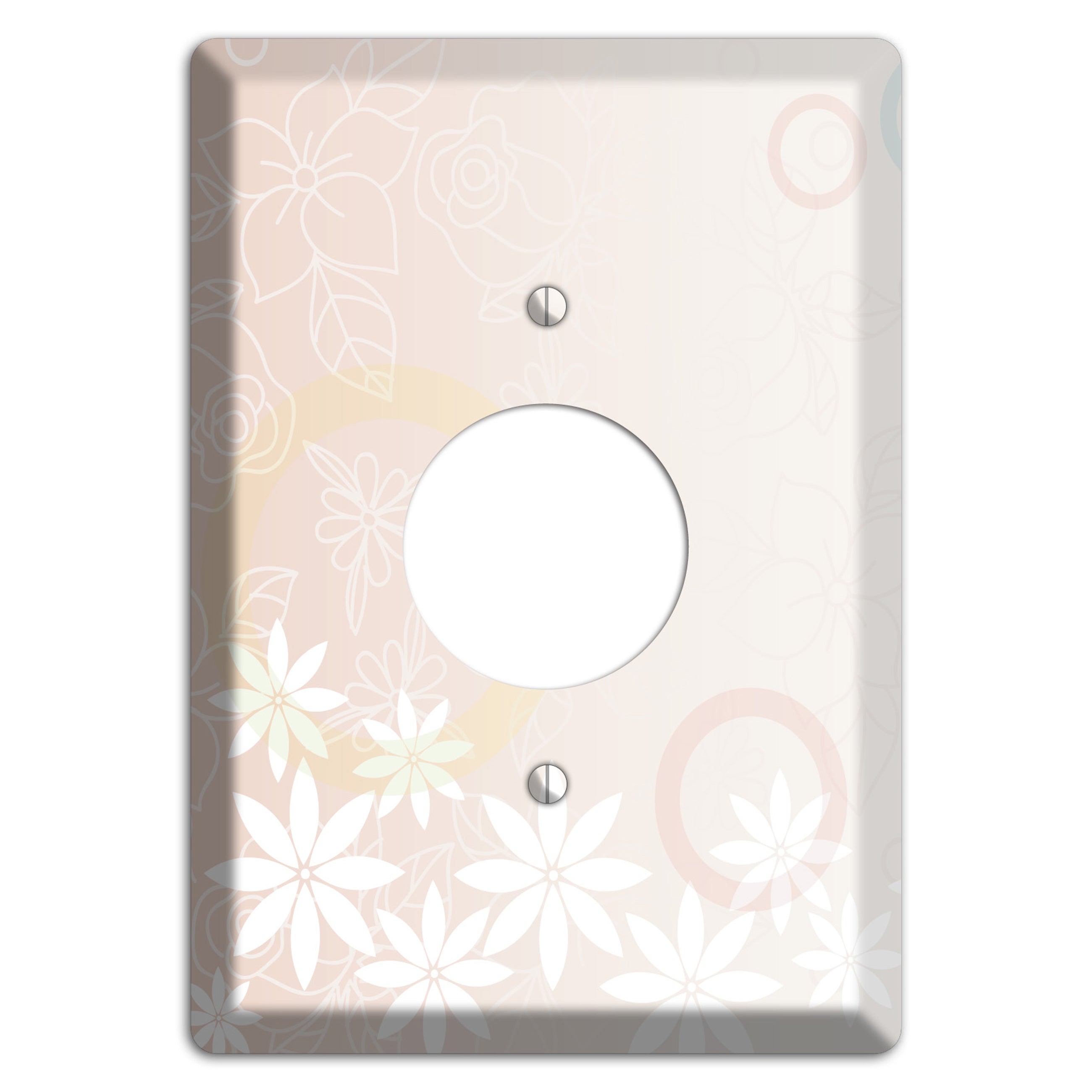 Mauve Floral Single Receptacle Wallplate
