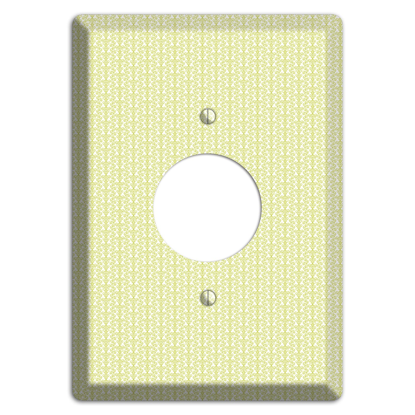Olive Tiny Toile Half Drop Single Receptacle Wallplate
