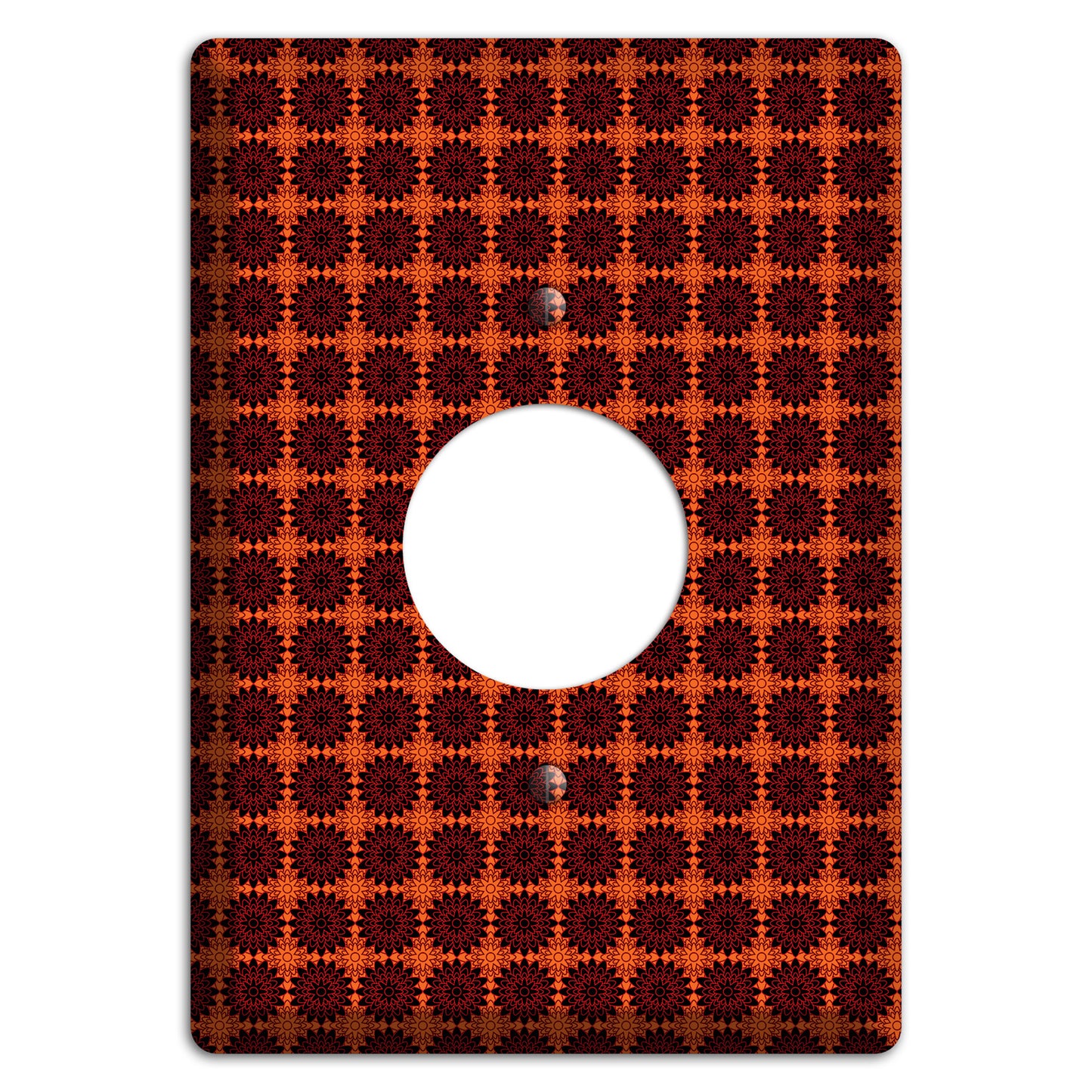 Red with Tiled Maroon Foulard Single Receptacle Wallplate