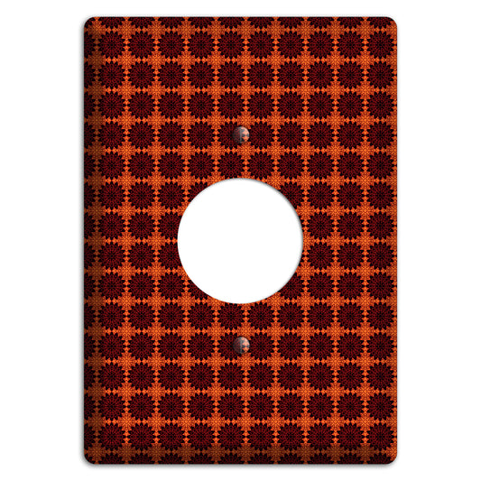 Red with Tiled Maroon Foulard Single Receptacle Wallplate