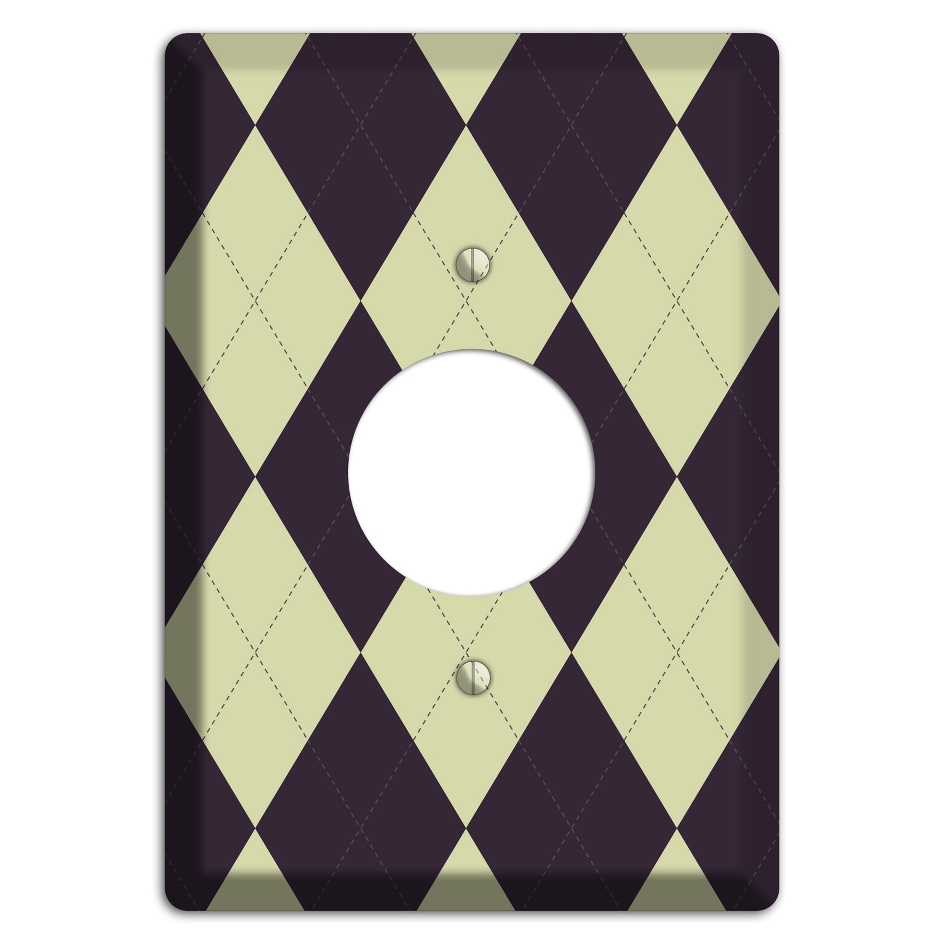 Beige Argyle Single Receptacle Wallplate