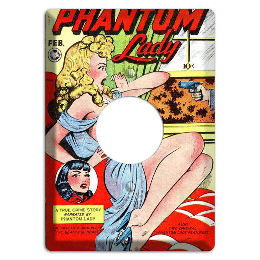 Phantom Lady Vintage Comics Single Receptacle Wallplate