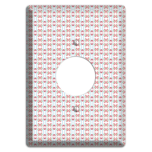 White with Red Blue Tapestry Single Receptacle Wallplate