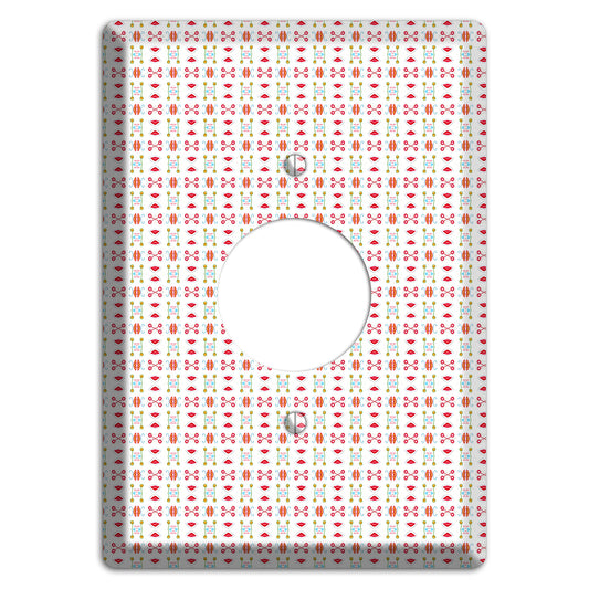 White Red Blue Olive Retro Single Receptacle Wallplate