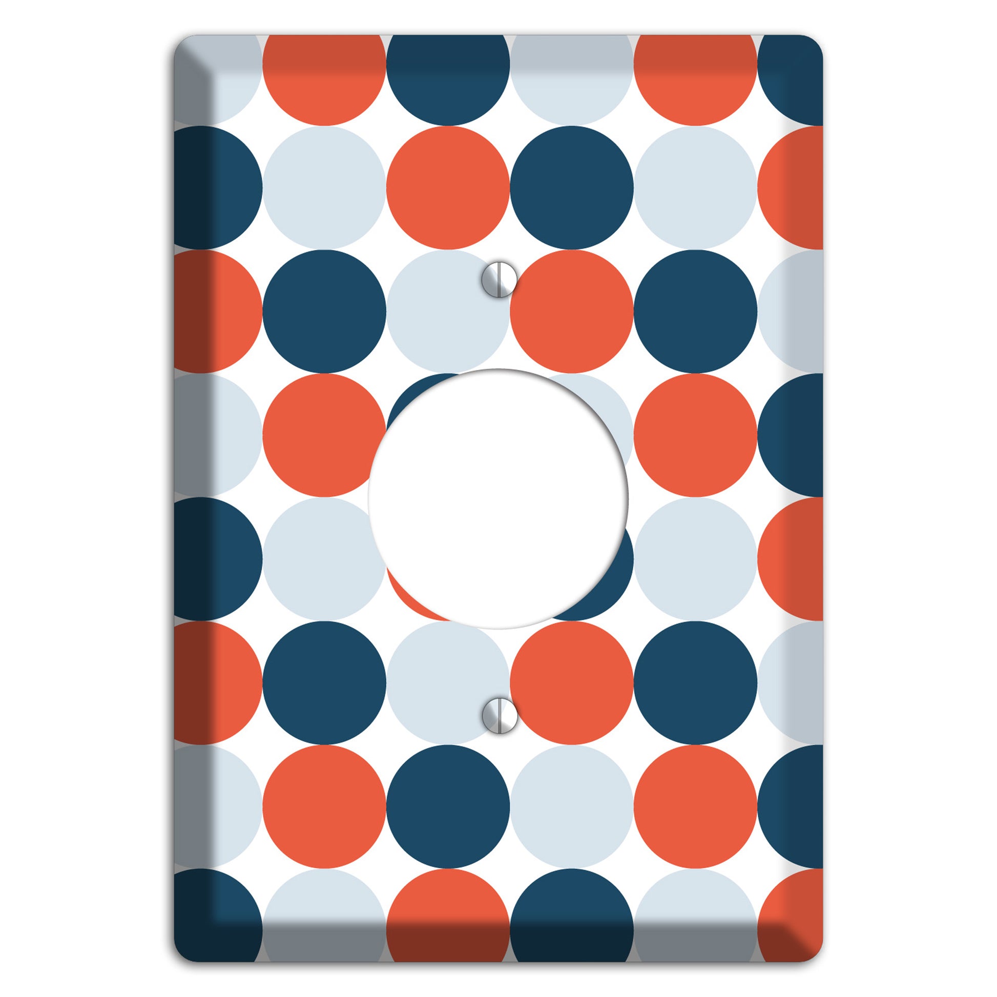 Multi Blue Red Tiled Dots Single Receptacle Wallplate