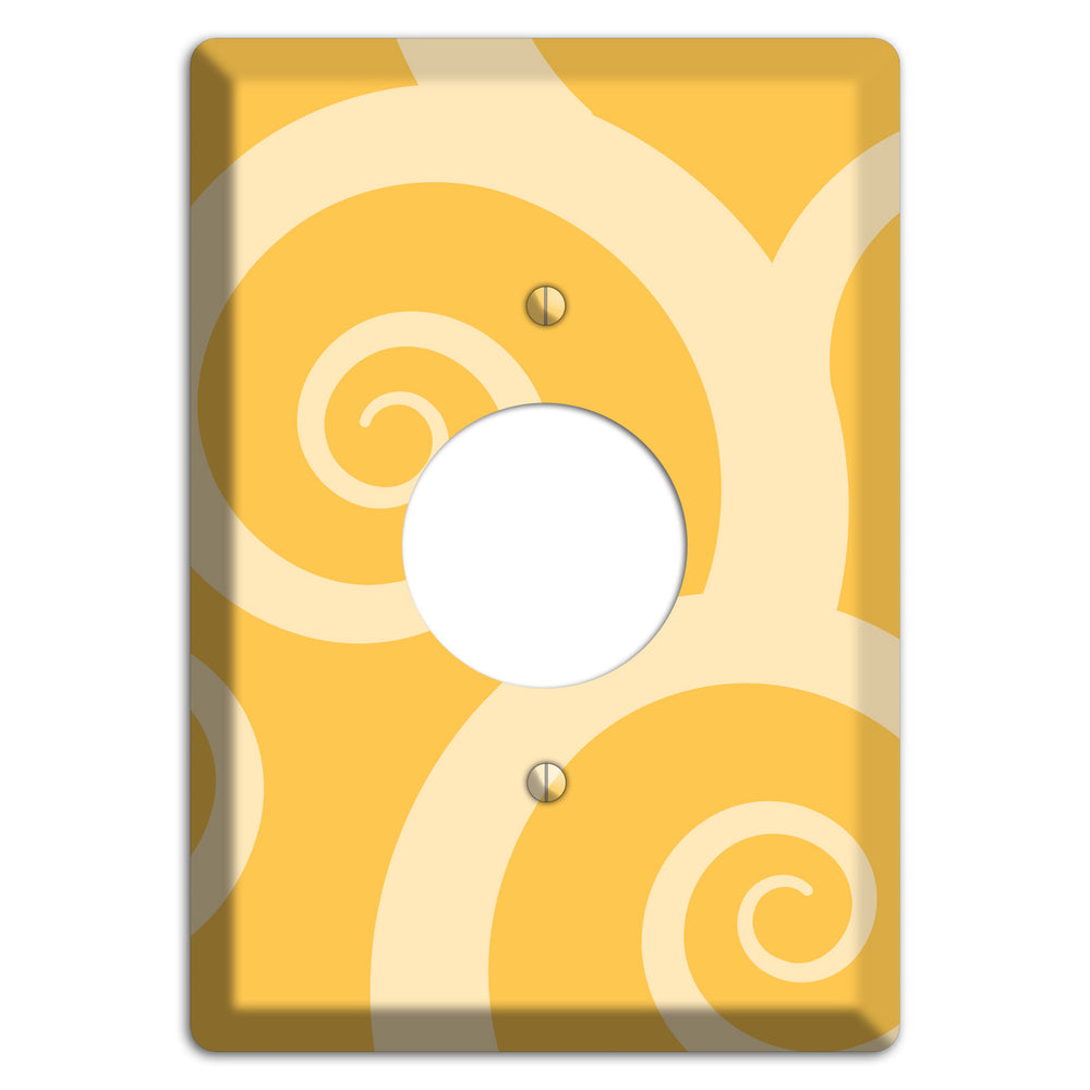 Yellow Tones Large Swirl Single Receptacle Wallplate