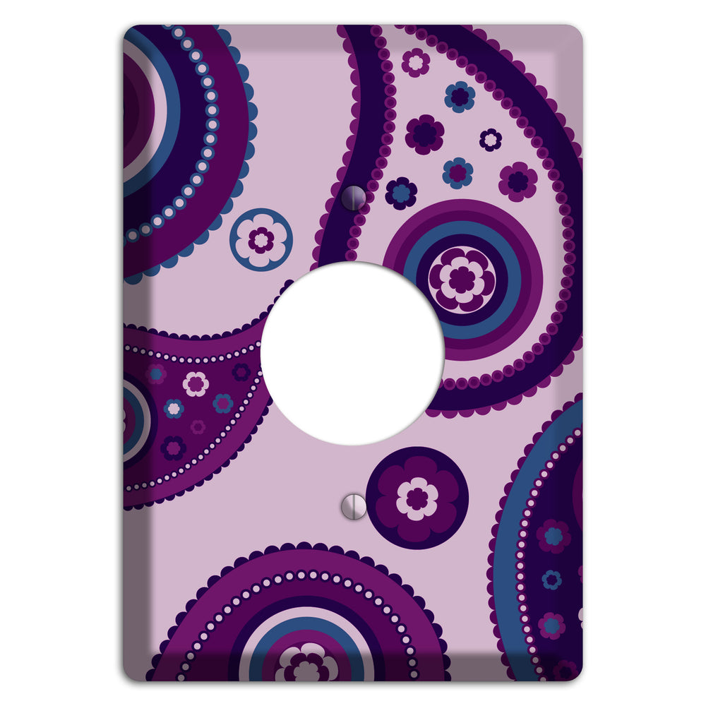 Light Purple Pailsey Single Receptacle Wallplate